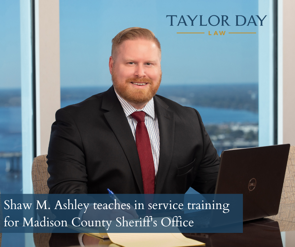 Shaw M. Ashley teaches in service training for Madison County Sheriff’s Office