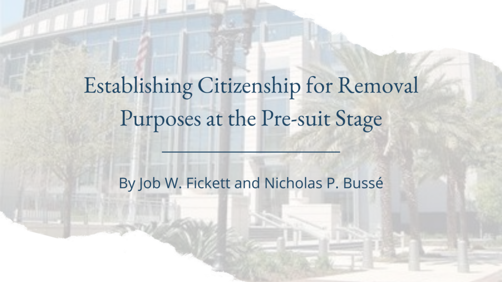 Establishing Citizenship for Removal Purposes at the Pre-suit Stage
