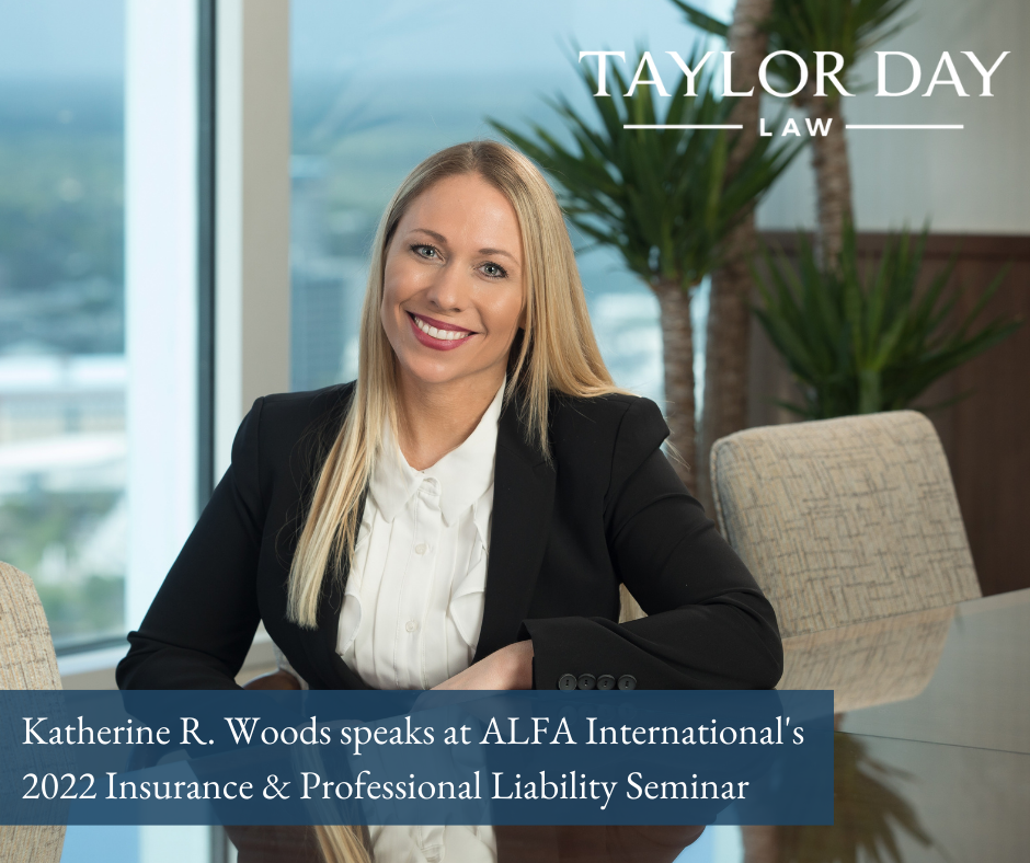 Katherine R. Woods speaks at ALFA International's Insurance & Professional Liability Seminar