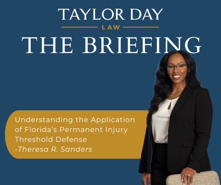 Automobile owners in Florida are required to carry personal injury protection (“PIP”) coverage. In this week's Briefing, Theresa Sanders explains why not all non-residents who choose to operate a vehicle in Florida enjoy the permanent injury threshold defense.
